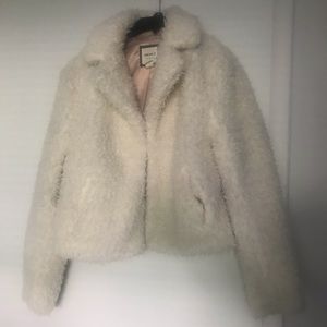Forever 21 white fuzzy jacket